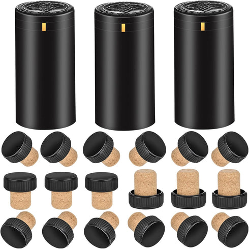 PVC heat shrink capsules 40 count matte black and 40 Pcs bottle