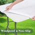 2 Pack 8 (White,30" 96") Picnic Table Cover Fitted Tablecloths Foot Rectangle Tables Elastic Waterproof Stretch