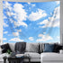 Light Blue Wall Decor Tapestry, Blue Sky White Clouds Natural Landscape Tapestries for Girly Bedroom Living Room