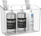 vacane Plastic Over Cabinet Door Organizer with Removable Hooks, Clear Hanging Baskets for Kitchen, Pantry, Bathroom