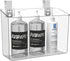 vacane Plastic Over Cabinet Door Organizer with Removable Hooks, Clear Hanging Baskets for Kitchen, Pantry, Bathroom