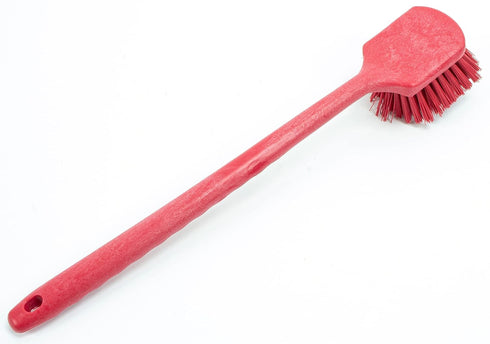 SPARTA 40501EC05 Plastic Large Scrub Brush - Kitchen Utility Brush with Long Handle for Cleaning, 20 Inches, Red