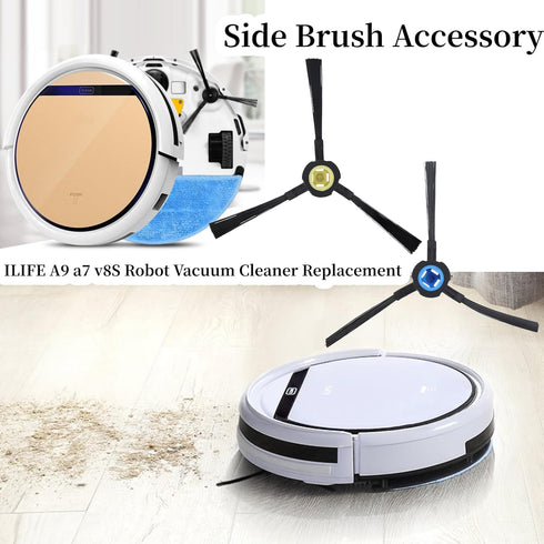 AUNMAS 2PCS Side Brush Accessory for ILIFE a7 v8S Robot Vacuum Cleaner Replacement Tools