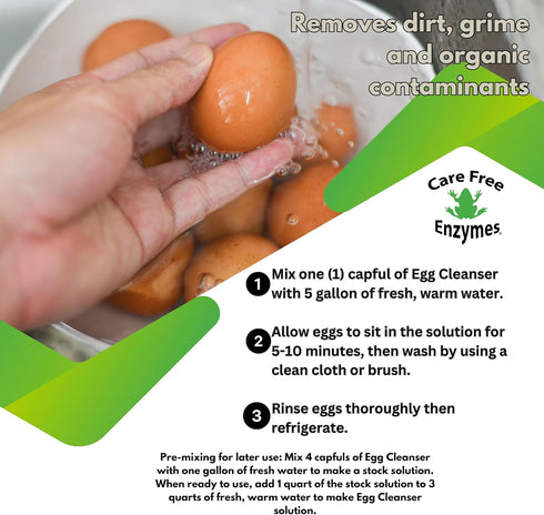 Care Free Enzymes 33.9 oz CareFree Enzymes Egg Washer & Egg Cleaner Natural Enzyme Egg Wash for Fresh Farm Eggs, Safe