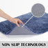 Suchtale Non Slip Bath Rug for Bathroom (20 x 32, Blue) Soft Microfiber Shaggy Mat, Machine Washable