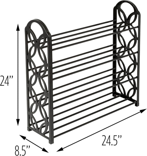 4 SHO-09597 Honey Can Do Tier Butterfly Shoe Rack Black