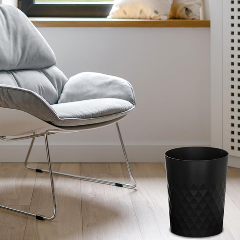 3 Pack JiatuA Small Trash Can with Trash Bags Bathroom Garbage Bin Round Plastic Waste Basket for Kitchen, Bedroom