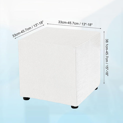 18x18x18inch uxcell Square Ottoman Cover Stretch Polyester Washable Ottoman Slipcovers Elastic Foot Stool Foot Rest