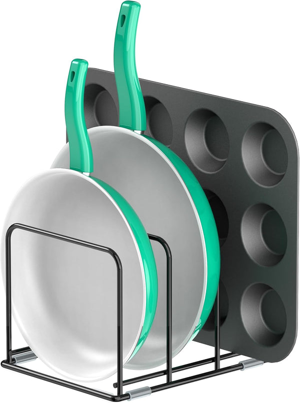 Kitchen Cabinet Organizer, Steel Cookware Holder with 3 Slots for Baking Tray and Chopping Board Storage
