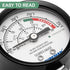 MEASUREMAN Black Steel Pressure Cooker Gauge, 2" Dial Pressure Canner Gauge, Lower Mount with Hexagon Gasket and Nut