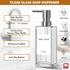 12 oz/350ml Set GMISUN Kitchen Soap Dispenser, Fl Clear Dish Soap Dispenser with Silver Sponge Holder, Customized Glass