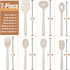 E-far Silicone Cooking Utensils Set, 7-Piece Khaki Heat Resistant Kitchen Utensils Set, Kitchen Nonstick Tools Spatula Ladle Spoon Pasta Server for Non-stick Cookware, Non-Toxic & Dishwasher safe by E-far