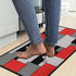 Set 2- 17x47.2 17x30 inches Kitchen Rugs of Red, Black, and Grey Modern Geometric Non-Slip Washable Floor Mats