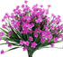 8 Bundles Artificial Flowers, UV Resistant Fake Greenery Faux Plastic Plants for Indoor Outdoor Home Garden Kitchen