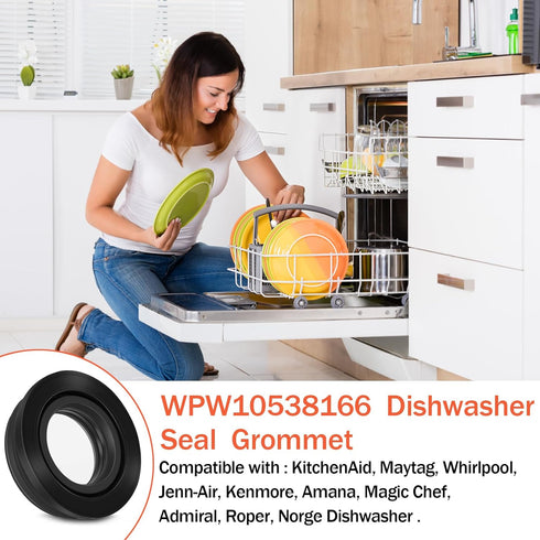 WPW10538166 Dishwasher Pump Grommet for Whirlpool Circulation Pump, Replaces W10538166, W10195068, AP6022761