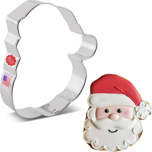 Santa Face Cookie Cutter - 4.25", Made in USA by Ann Clark