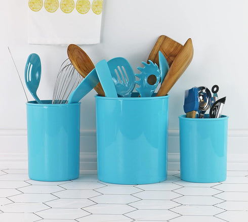 Reston Lloyd Extra Large Multipurpose Crock for Organizing Utensils & Kitchen Tools, Turquoise