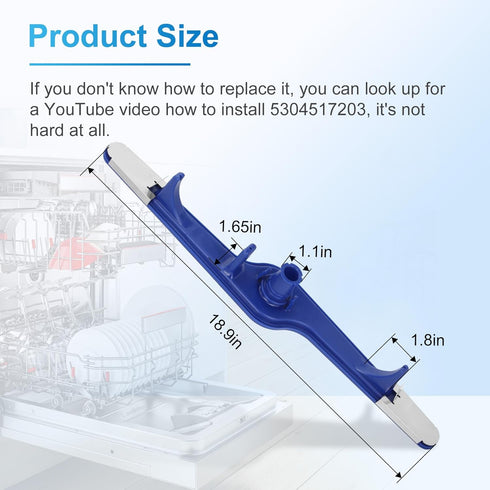 2024 NEW Dishwasher Lower Spray Arm for Frigidaire, Kenmore, Crosley, Replaces Multiple Models, Blue