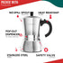 6 100% LuxHaus Moka Pot - Cup Stovetop Espresso Coffee Maker - Stainless Steel Italian and Cuban Mocha Coffee Maker