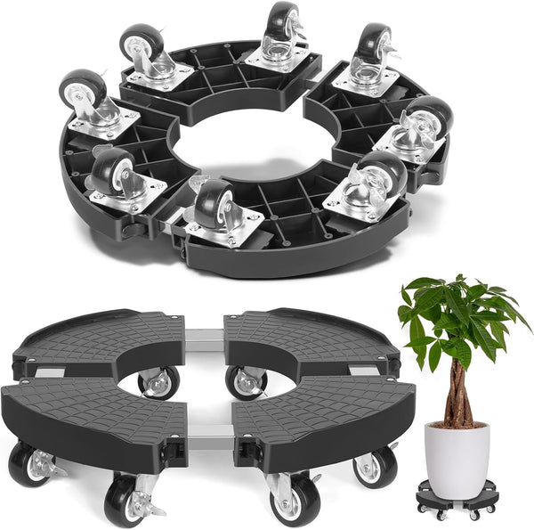 TreeGun Plant Caddy with Wheels Heavy Duty with 8 Lockable Casters, Rolling