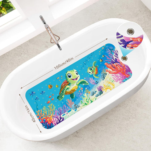 Slip-40 16 Inch, SHUCHING Baby Bath Mat for Tub Non X Bathtub Mat Non Slip for Kids, Toddler Long Shower Mat