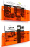 2 Pack Orange Acrylic Magazine Holder, Wall Mount Hanging Bookshelf Literature Storage