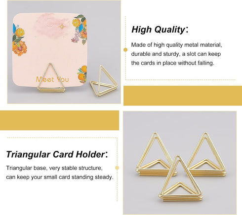 OLYCRAFT 36pcs Mini Place Card Holders, Cute Triangle Shape Table Number Holders for Weddings, Anniversary Party