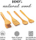 tuuli Kitchen 4-Piece Wooden Cooking Utensils Set, Durable Solid Cherry Wood (Spoon, Fork, Spatula, BBQ Tongs)