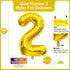 Lovoir 40 Inch Large Gold Number 2 Balloon: Jumbo Size Mylar Foil Helium Balloons for Birthday Party Decorations