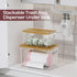 2 Pack Delamu Acrylic Trash Bag Holder, (XL+S) Stackable Garbage Bag Dispenser, Clear Organizer Bins for Under Sink
