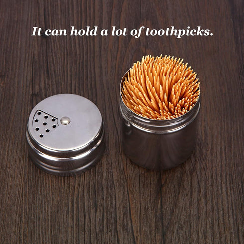 2 Pack Stainless Steel Toothpick Holders, Thickening Toothpick Dispensers, Silver Storage Box for Home Kitchen