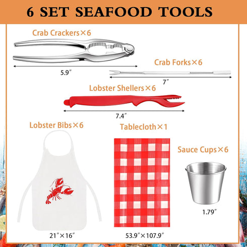 31 Set Set 1.7 oz Mepase Pcs Seafood Tools Nut Cracker Crab Crackers, Crab Forks/picks, Lobster Shellers, Dipping Sauce
