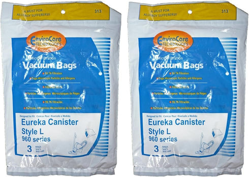 EnviroCare Replacement Micro Filtration Vacuum Cleaner Dust Bags for Eureka Style L, 6 Pack