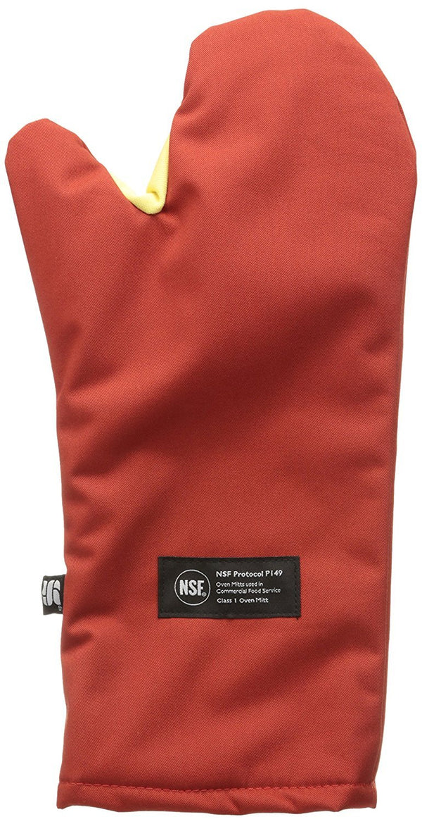 San Jamar CTC17 Cool Touch Conventional Oven Mitt, Heat Protection up to 500°F, 17" Length, Red