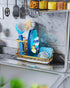 Consumest Sink Caddy, Kitchen Sponge Holder + Dish Brush Holder, Stainless Steel Rustproof Sink Organizer - Gold