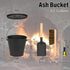 FEED GARDEN 3.5 Gallon Mini Ash Bucket with Lid, Shovel, Broom, Iron Metal Bucket for Fireplace Fire Pits, Indoor