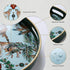 13" Zosenley Round Decorative Tray, Marbling Plastic with Handles, Modern Vanity and Serving for Ottoman, Coffee Table