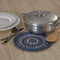 VHC Brands Great Falls Blue Trivet Hot Pad for Pots and Pans, Round Circle, 8 Inches