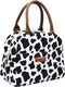 Insulated Lunch Bag - Reusable Lunch Box Cooler Tote Bag for Women Men Adults Work Picnic, Cow Print