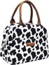 Insulated Lunch Bag - Reusable Lunch Box Cooler Tote Bag for Women Men Adults Work Picnic, Cow Print