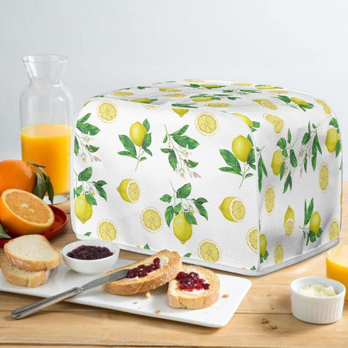 Toaster Cover 4 Slice, Lemon Theme Small Appliance Toaster Oven Cover for Kitchen, Dust Protection