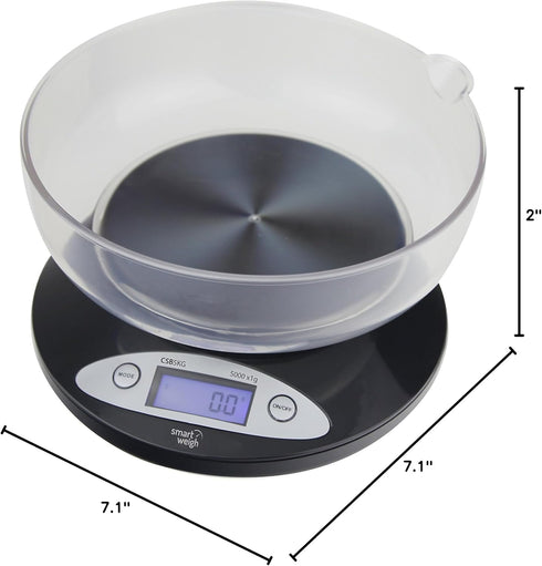 Smart Weigh Food Kitchen Scale with Bowl, 11lb x 0.1oz, Digital Weight Scale for Baking