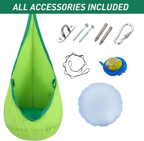 Hammock YAERSI Kids Pod Swing Seat, Cotton Chair with PVC Inflatable Cushion,Sensory Swing for Indoor and Outdoor Play