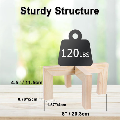 5-9 Inch Vigordream Plant Stand, Indoor/Outdoor Wood Plant Holder, Single Flower Pot Stand, Sturdy Planter Stands, Fit