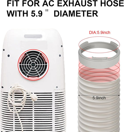Portable AC Exhaust Hose Coupler 5.9 inch Air Conditioner Unit Vent Tube Connector Portable Air Conditioning Interface Adapter Accessories Parts (AA01) by ODDMUCK