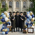 12inch Retro Navy Blue Gold and White Balloons, Pastel Dark Light Blue White Latex Balloons with Metallic Chrome Gold