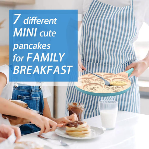 Dinosaur 7-Cup Egg Pan, Nonstick Pancake Pan for Kids, Cars Trucks Egg Cooker Mold for Breakfast Sandwiches
