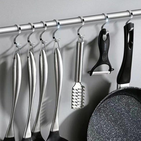 10 Pack Flat S Hooks - Heavy Duty 3inch Stainless Steel Hooks for Hanging Pots, Pans, Plants, Towels
