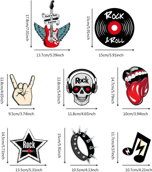 Blulu 30 Pcs Rock and Roll Theme Music Party Decorations, Retro Foil Swirl Hanging Swirls for 50s 60s Disco Event