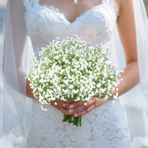12 Pcs Babys Breath Artificial Flowers, Real Touch Gypsophila for Wedding Party Home Garden Decoration